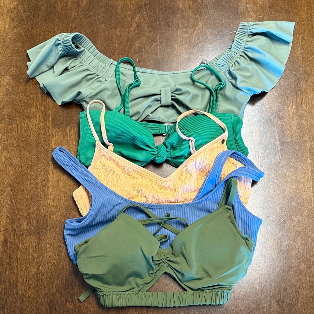 Aerie, Roxy, LA Hearts, Etc. Bikini Swim Tops Lot of 5